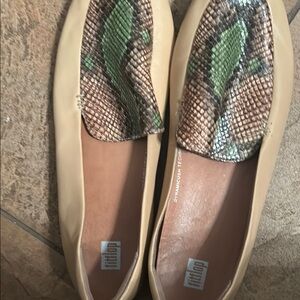 Fitflop Beige and Snake Print Flats